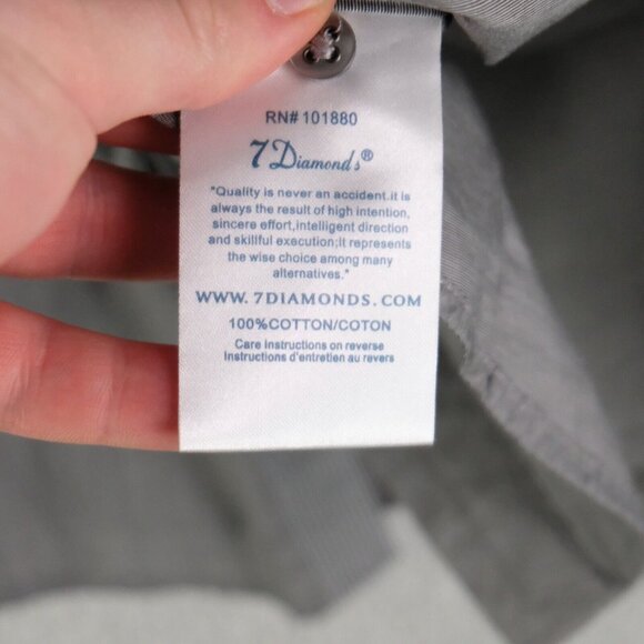 7 Diamonds Shirt Mens Extra Large Gray Button Up Casual Pockets Long Sleeve - Picture 11 of 12